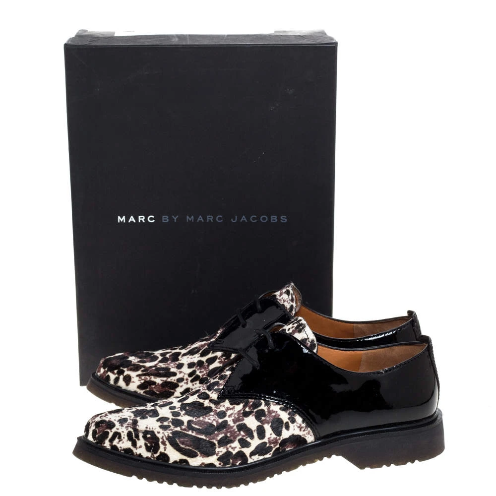 Marc Jacobs Black Patent Leather And Pony Hair Lace Up Derby Size 40 For Women 8 Marc Jacobs Black Patent Leather And Pony Hair Lace Up Derby Size 40 For Women - Image 8