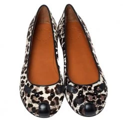 Marc Jacobs Brown/Black Animal Print Calf Hair Mouse Ballet Flats Size 37 For Women -Marc Jacobs shop luxury women marc jacobs new shoes p329376 004