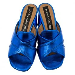 Marc Jacobs Electric Blue Leather Aurora Mules Size 37 For Women 10 Marc Jacobs Electric Blue Leather Aurora Mules Size 37 For Women -Marc Jacobs shop luxury women marc jacobs new shoes p366428 004
