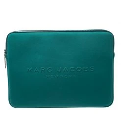 Marc Jacobs Green Embossed Neoprene Laptop Case For Women
