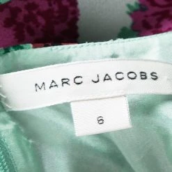 Marc Jacobs Mint Green Contrast Carnation Print Sleeveless Midi Dress M For Women -Marc Jacobs shop luxury women marc jacobs used clothes p105904 0005