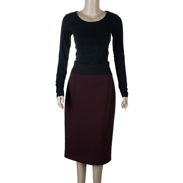 Marc Jacobs Burgundy High Waist Wool Skirt S For Women 2 Marc Jacobs Burgundy High Waist Wool Skirt S For Women - Image 2