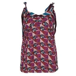 Marc Jacobs Multicolor Geometric Print Sleeveless Tie Detail Cotton Top M For Women