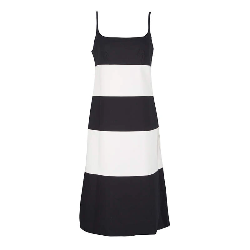 Marc Jacobs Monochrome Colorblock Cotton Mohair Blend Sleeveless Dress S For Women 1 Marc Jacobs Monochrome Colorblock Cotton Mohair Blend Sleeveless Dress S For Women
