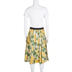 Marc Jacobs Beige Floral Print Pleated Midi Skirt XS For Women -Marc Jacobs shop luxury women marc jacobs used clothes p132799 0003