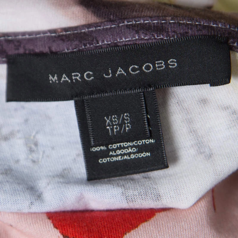 Marc Jacobs Multicolor Embellished Eye Detail Pop Art Face Printed Cotton T- Shirt XS/S For Women 5 Marc Jacobs Multicolor Embellished Eye Detail Pop Art Face Printed Cotton T- Shirt XS/S For Women - Image 5