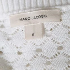 Marc Jacobs White Perforated Fish Scale Pattern Knit Crop Top S For Women -Marc Jacobs shop luxury women marc jacobs used clothes p171022 004