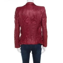 Marc Jacobs Brick Red Leather Quilted Shoulder Biker Jacket S For Women 8 Marc Jacobs Brick Red Leather Quilted Shoulder Biker Jacket S For Women -Marc Jacobs shop luxury women marc jacobs used clothes p180342 005