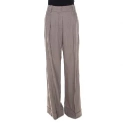 Marc Jacobs Pinstriped Stretch Wool High Waist Flared Trousers M For Women