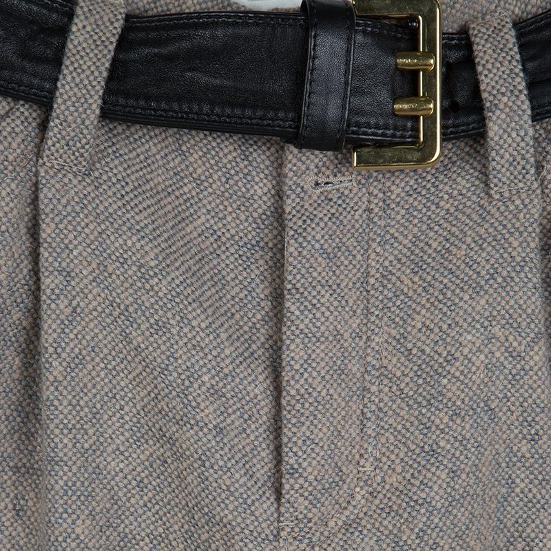 Marc Jacobs Grey Wool Wide Leg Belted Trousers M For Women 4 Marc Jacobs Grey Wool Wide Leg Belted Trousers M For Women - Image 4