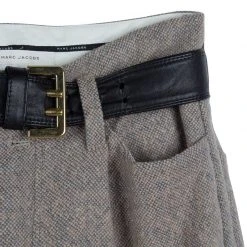 Marc Jacobs Grey Wool Wide Leg Belted Trousers M For Women 14 Marc Jacobs Grey Wool Wide Leg Belted Trousers M For Women -Marc Jacobs shop luxury women marc jacobs used clothes p63953 006