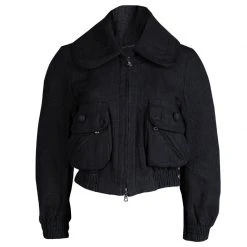 Marc Jacobs Grey Linen Zip Front Cropped Jacket M For Women