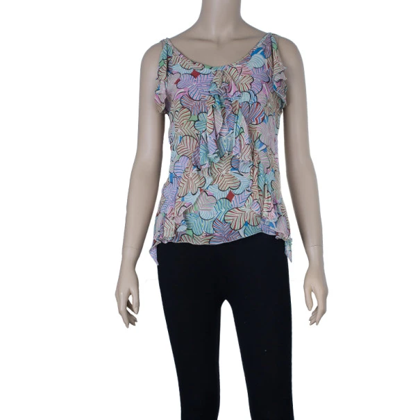 Marc Jacobs Silk Ruffle Trimmed Top XS For Women 2 Marc Jacobs Silk Ruffle Trimmed Top XS For Women - Image 2