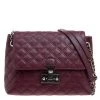Marc Jacobs Burgundy Quilted Leather Baroque Shoulder Bag For Women