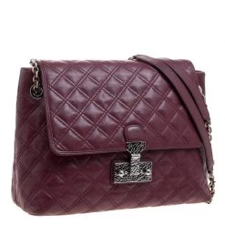 Marc Jacobs Burgundy Quilted Leather Baroque Shoulder Bag For Women -Marc Jacobs shop luxury women marc jacobs used handbags p102185 003