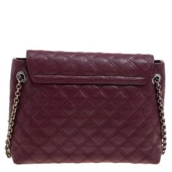 Marc Jacobs Burgundy Quilted Leather Baroque Shoulder Bag For Women -Marc Jacobs shop luxury women marc jacobs used handbags p102185 004