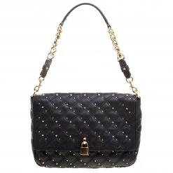 Marc Jacobs Black Leather Stardust Beat Shoulder Bag For Women