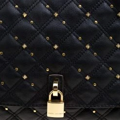 Marc Jacobs Black Leather Stardust Beat Shoulder Bag For Women -Marc Jacobs shop luxury women marc jacobs used handbags p110010 005 scaled