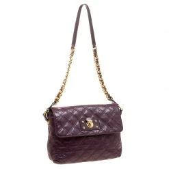 Marc Jacobs Burgundy Quilted Leather Shoulder Bag For Women -Marc Jacobs shop luxury women marc jacobs used handbags p115677 0003