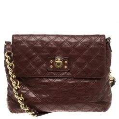 Marc Jacobs Burgundy Quilted Leather The XL Shoulder Bag For Women