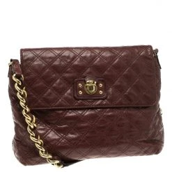 Marc Jacobs Burgundy Quilted Leather The XL Shoulder Bag For Women 14 Marc Jacobs Burgundy Quilted Leather The XL Shoulder Bag For Women -Marc Jacobs shop luxury women marc jacobs used handbags p115685 0003