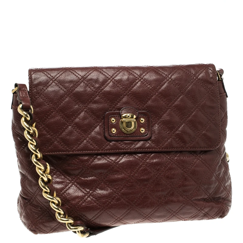 Marc Jacobs Burgundy Quilted Leather The XL Shoulder Bag For Women 3 Marc Jacobs Burgundy Quilted Leather The XL Shoulder Bag For Women - Image 3