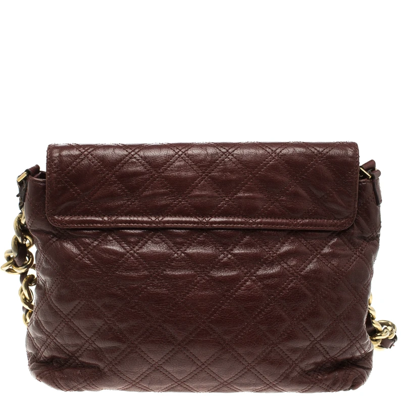 Marc Jacobs Burgundy Quilted Leather The XL Shoulder Bag For Women 4 Marc Jacobs Burgundy Quilted Leather The XL Shoulder Bag For Women - Image 4