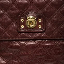 Marc Jacobs Burgundy Quilted Leather The XL Shoulder Bag For Women 16 Marc Jacobs Burgundy Quilted Leather The XL Shoulder Bag For Women -Marc Jacobs shop luxury women marc jacobs used handbags p115685 0005
