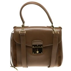 Marc Jacobs Brown Leather Metropolitan Top Handle Bag For Women
