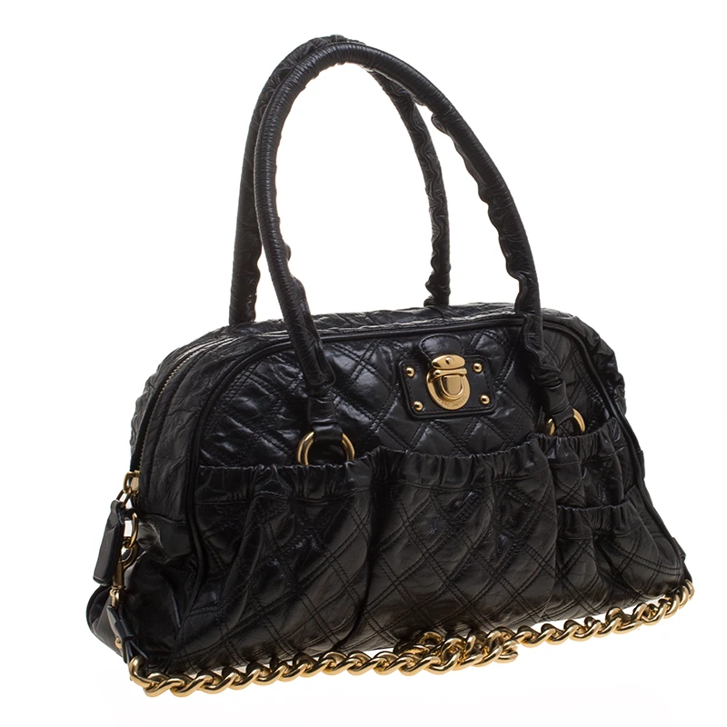 Marc Jacobs Black Quilted Leather Satchel For Women 3 Marc Jacobs Black Quilted Leather Satchel For Women - Image 3
