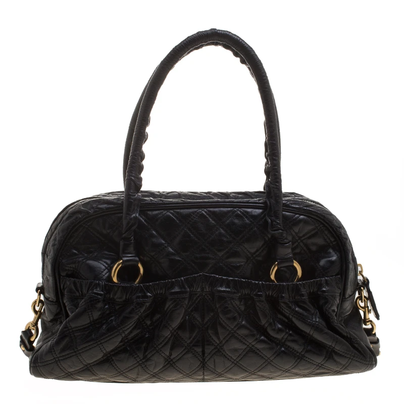 Marc Jacobs Black Quilted Leather Satchel For Women 4 Marc Jacobs Black Quilted Leather Satchel For Women - Image 4