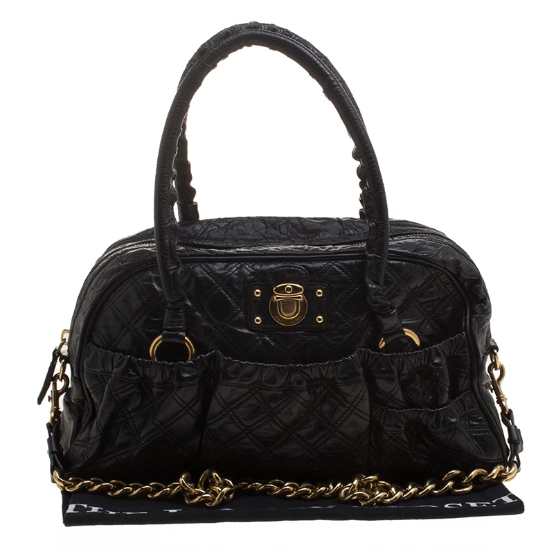 Marc Jacobs Black Quilted Leather Satchel For Women 9 Marc Jacobs Black Quilted Leather Satchel For Women - Image 9