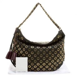 Marc Jacobs Green Leather Eyelet Nomad Shoulder Bag For Women 19 Marc Jacobs Green Leather Eyelet Nomad Shoulder Bag For Women -Marc Jacobs shop luxury women marc jacobs used handbags p131953 0009