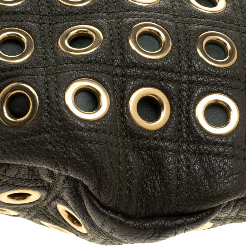 Marc Jacobs Green Leather Eyelet Nomad Shoulder Bag For Women 11 Marc Jacobs Green Leather Eyelet Nomad Shoulder Bag For Women - Image 11