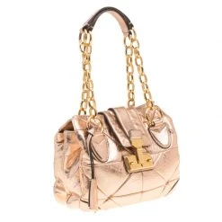 Marc Jacobs Rose Gold Quilted Leather Shoulder Bag For Women -Marc Jacobs shop luxury women marc jacobs used handbags p157923 0003