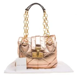 Marc Jacobs Rose Gold Quilted Leather Shoulder Bag For Women -Marc Jacobs shop luxury women marc jacobs used handbags p157923 0009