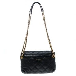 Marc Jacobs Black Quilted Coated Canvas Bow Shoulder Bag For Women 14 Marc Jacobs Black Quilted Coated Canvas Bow Shoulder Bag For Women -Marc Jacobs shop luxury women marc jacobs used handbags p165048 004