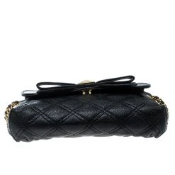 Marc Jacobs Black Quilted Coated Canvas Bow Shoulder Bag For Women 16 Marc Jacobs Black Quilted Coated Canvas Bow Shoulder Bag For Women -Marc Jacobs shop luxury women marc jacobs used handbags p165048 010