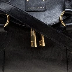 Marc Jacobs Black Leather Wellington Fulton Top Handle Bag For Women 15 Marc Jacobs Black Leather Wellington Fulton Top Handle Bag For Women -Marc Jacobs shop luxury women marc jacobs used handbags p167631 008