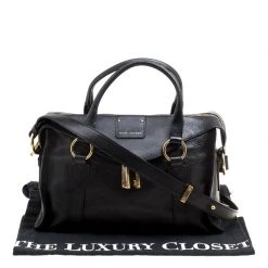 Marc Jacobs Black Leather Wellington Fulton Top Handle Bag For Women 19 Marc Jacobs Black Leather Wellington Fulton Top Handle Bag For Women -Marc Jacobs shop luxury women marc jacobs used handbags p167631 010