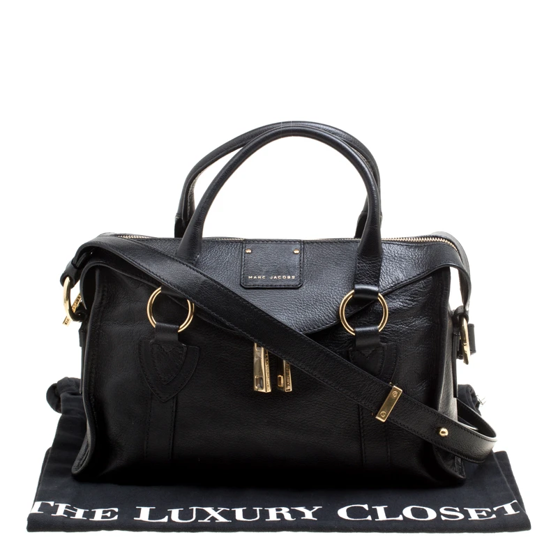 Marc Jacobs Black Leather Wellington Fulton Top Handle Bag For Women 9 Marc Jacobs Black Leather Wellington Fulton Top Handle Bag For Women - Image 9