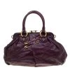 Marc Jacobs Purple Leather Safety Pin Stam Top Handle Bag For Women