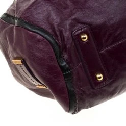 Marc Jacobs Purple Leather Safety Pin Stam Top Handle Bag For Women -Marc Jacobs shop luxury women marc jacobs used handbags p180525 009