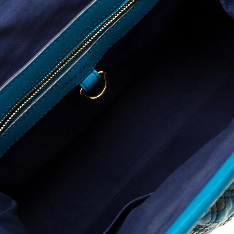 Marc Jacobs Blue Quilted Leather Robert Leslie Stam Top Handle Bag For Women 7 Marc Jacobs Blue Quilted Leather Robert Leslie Stam Top Handle Bag For Women - Image 7