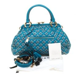 Marc Jacobs Blue Quilted Leather Robert Leslie Stam Top Handle Bag For Women 19 Marc Jacobs Blue Quilted Leather Robert Leslie Stam Top Handle Bag For Women -Marc Jacobs shop luxury women marc jacobs used handbags p180528 006