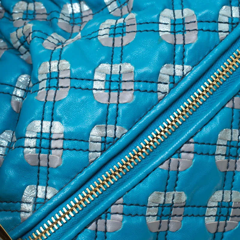 Marc Jacobs Blue Quilted Leather Robert Leslie Stam Top Handle Bag For Women 5 Marc Jacobs Blue Quilted Leather Robert Leslie Stam Top Handle Bag For Women - Image 5