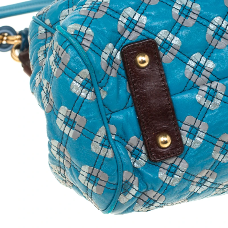 Marc Jacobs Blue Quilted Leather Robert Leslie Stam Top Handle Bag For Women 10 Marc Jacobs Blue Quilted Leather Robert Leslie Stam Top Handle Bag For Women - Image 10