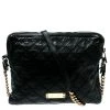 Marc Jacobs Black Quilted Leather IPad Chain Crossbody Bag For Women