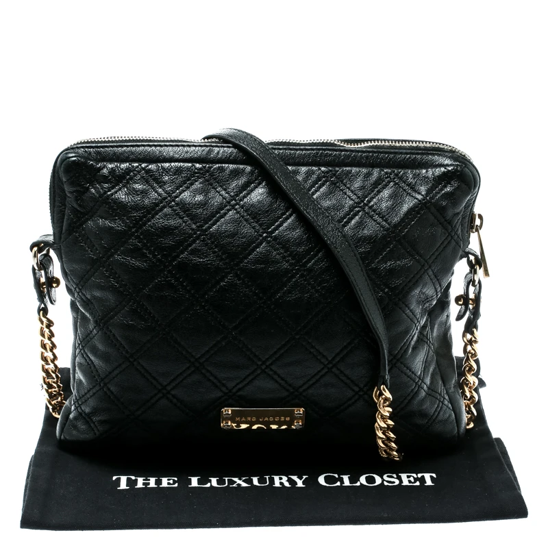 Marc Jacobs Black Quilted Leather IPad Chain Crossbody Bag For Women 9 Marc Jacobs Black Quilted Leather IPad Chain Crossbody Bag For Women - Image 9