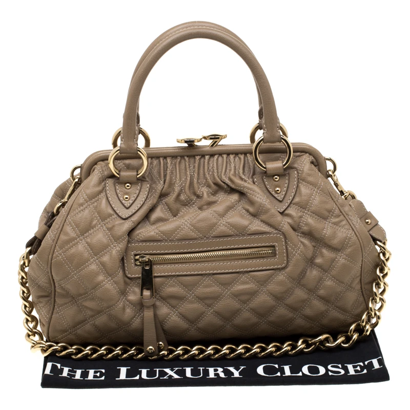 Marc Jacobs Light Brown Quilted Leather Stam Shoulder Bag For Women 9 Marc Jacobs Light Brown Quilted Leather Stam Shoulder Bag For Women - Image 9